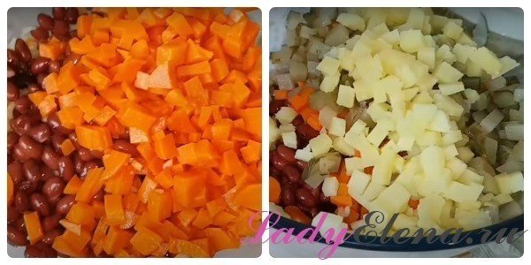 Морковка нарезанная кубиками на салат